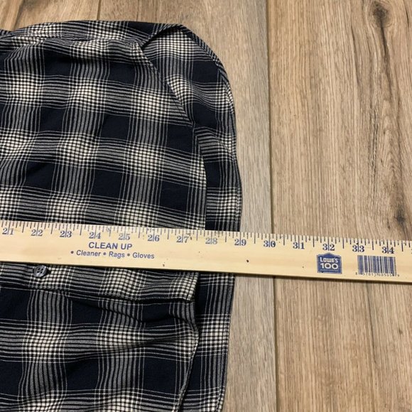 Men's Bonobos Button Up Shirt SZ MEDIUM Long Sleeve Slim Fit Black Tan Plaid Chk - Picture 7 of 7